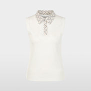 Ribbed top with chain logo print