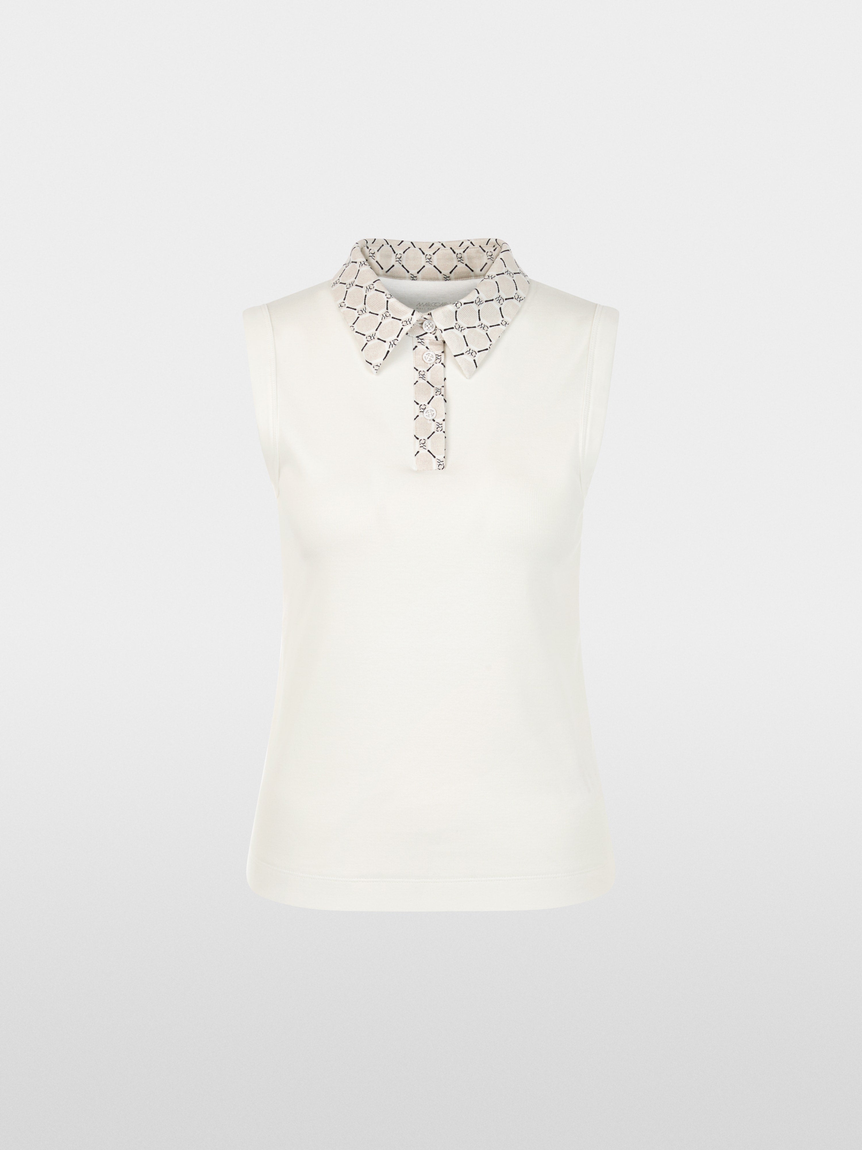 Ribbed top with chain logo print