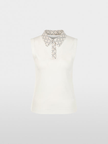 Ribbed top with chain logo print