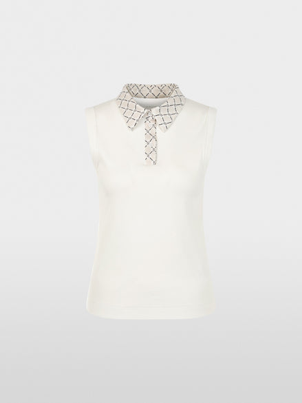 Ribbed top with chain logo print