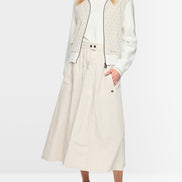 Calf-length skirt with shimmer effect
