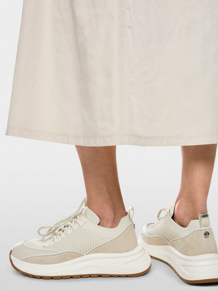 Calf-length skirt with shimmer effect
