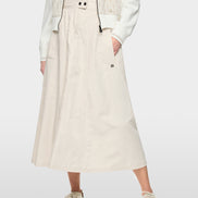 Calf-length skirt with shimmer effect