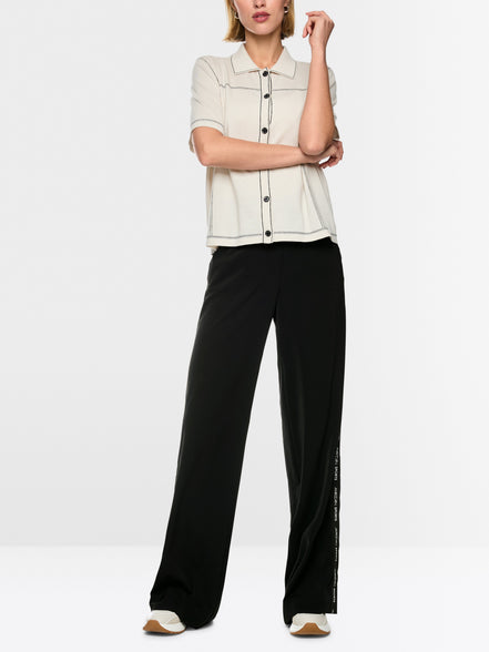 WELKOM pull-on logo stripe trousers