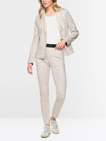 Scuba jersey print trousers