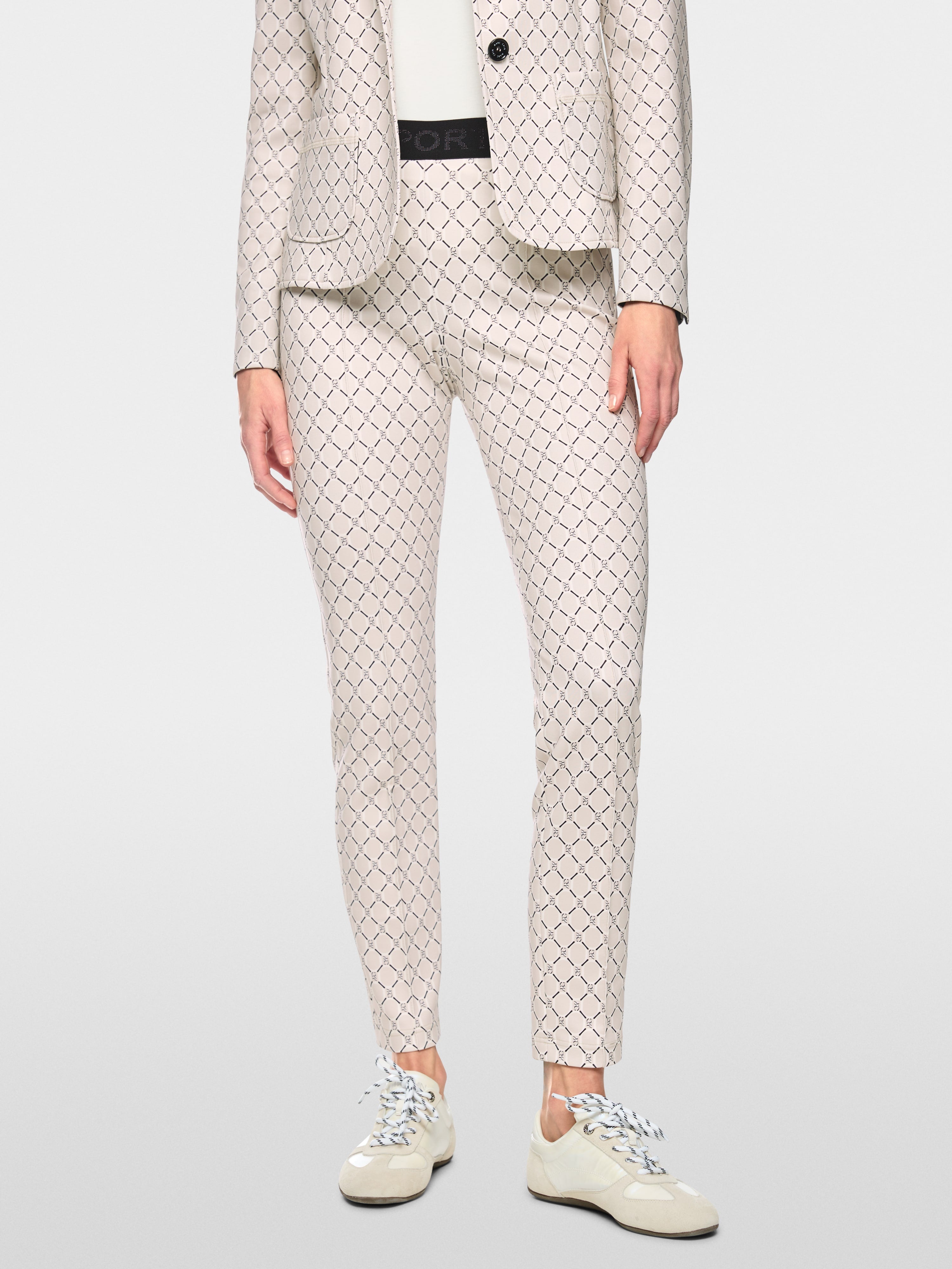 Scuba jersey print trousers