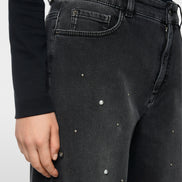 RUMA jeans with rhinestone trim