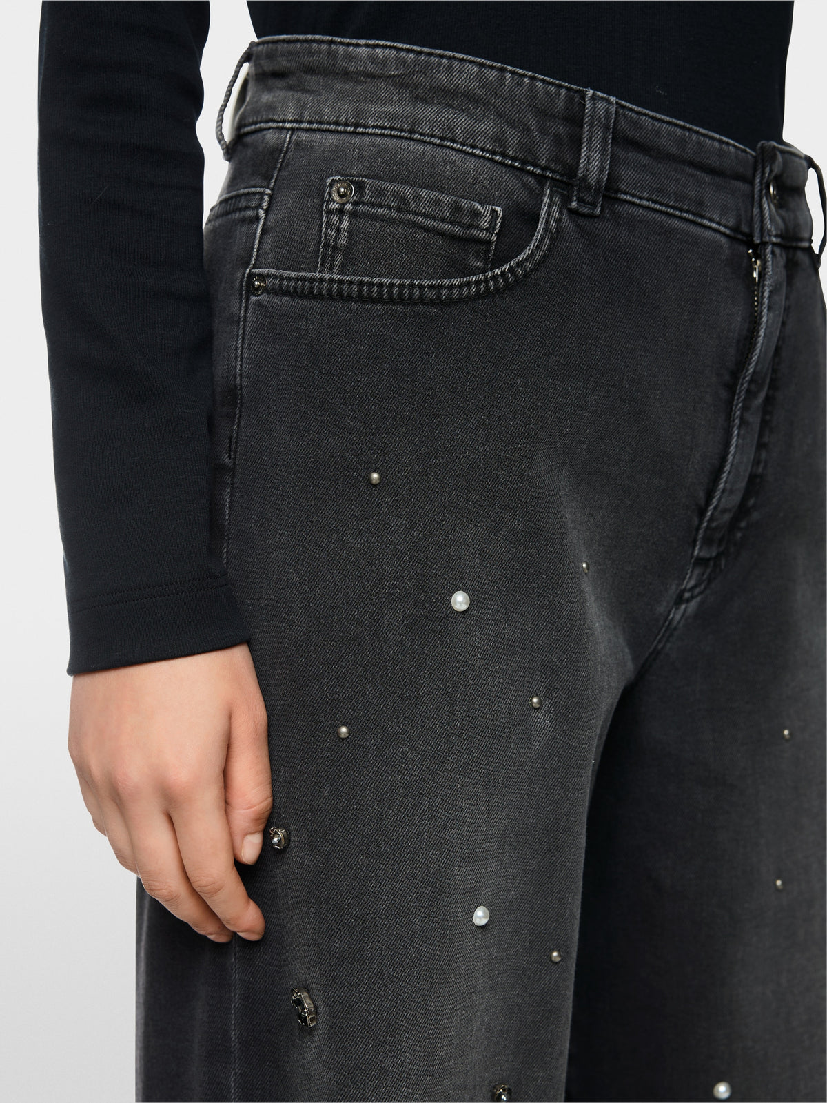 RUMA jeans with rhinestone trim