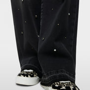 RUMA jeans with rhinestone trim