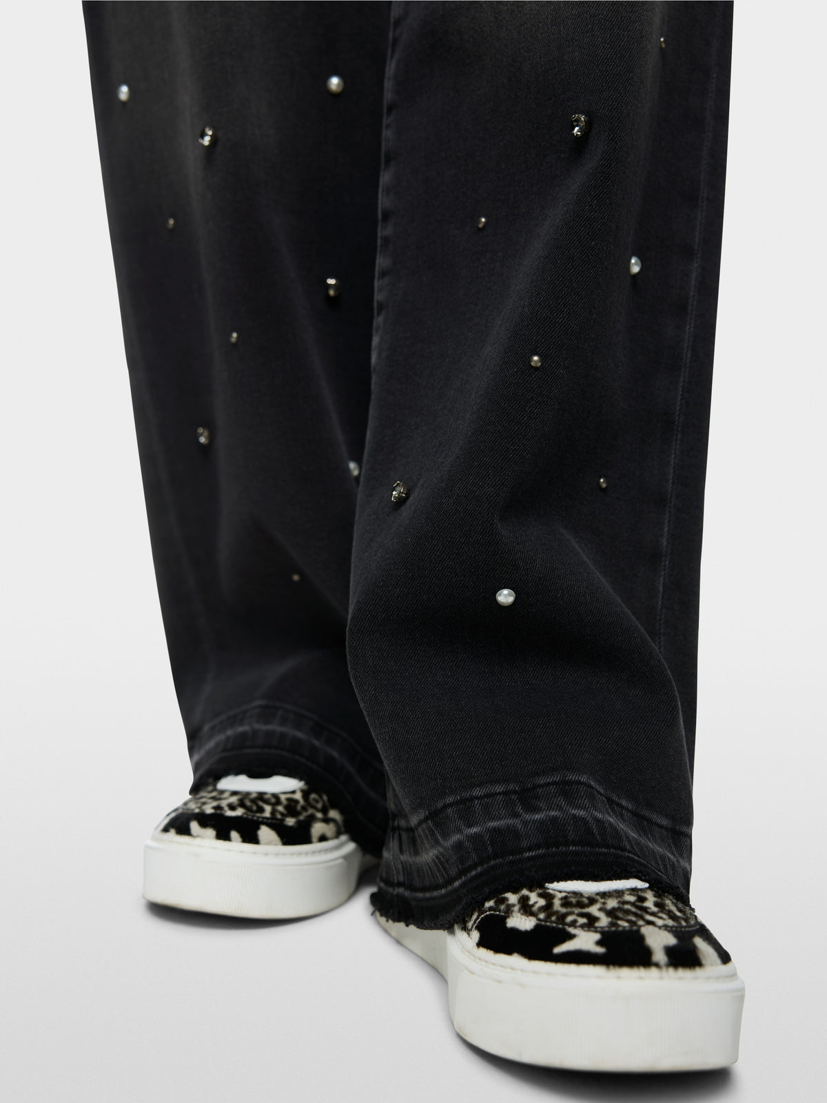 RUMA jeans with rhinestone trim