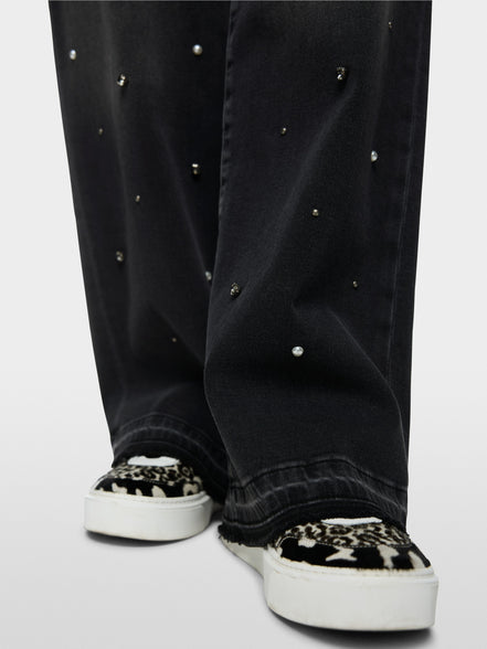 RUMA jeans with rhinestone trim