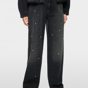 RUMA jeans with rhinestone trim