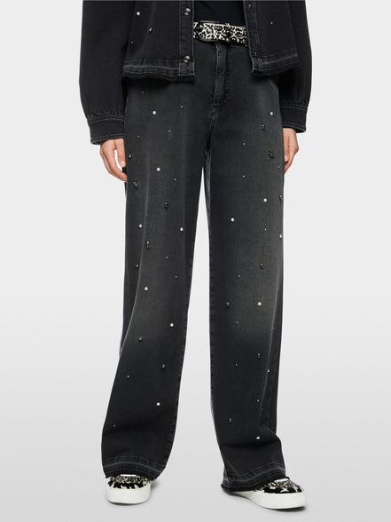 RUMA jeans with rhinestone trim