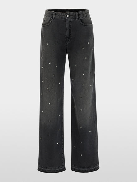 RUMA jeans with rhinestone trim