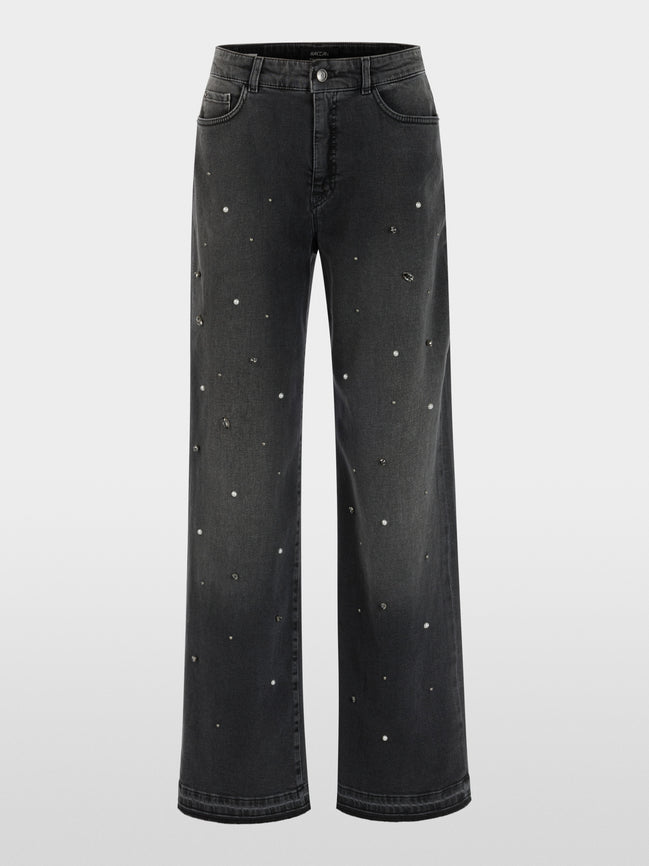 RUMA jeans with rhinestone trim