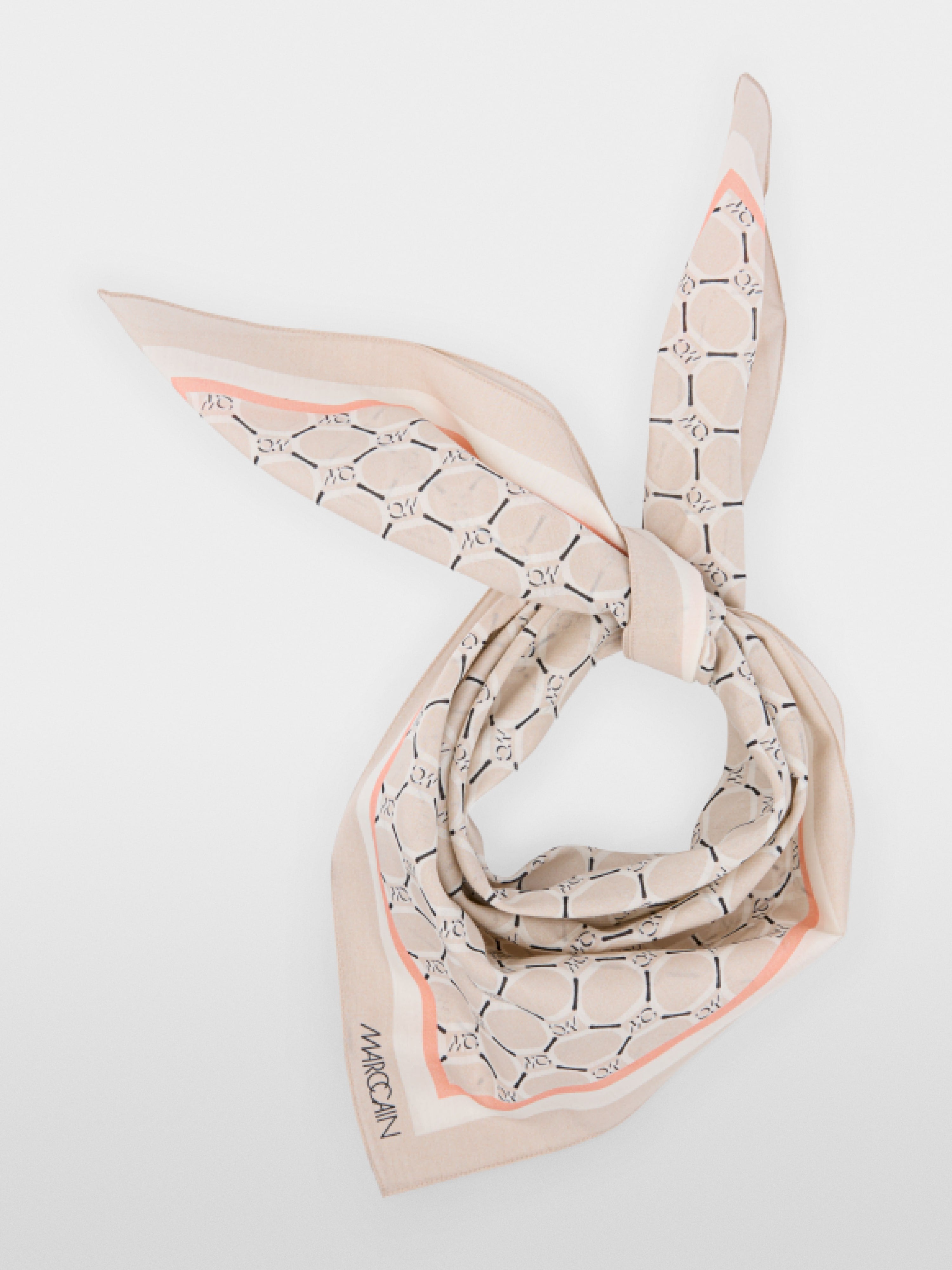 Silk-cotton blend printed scarf