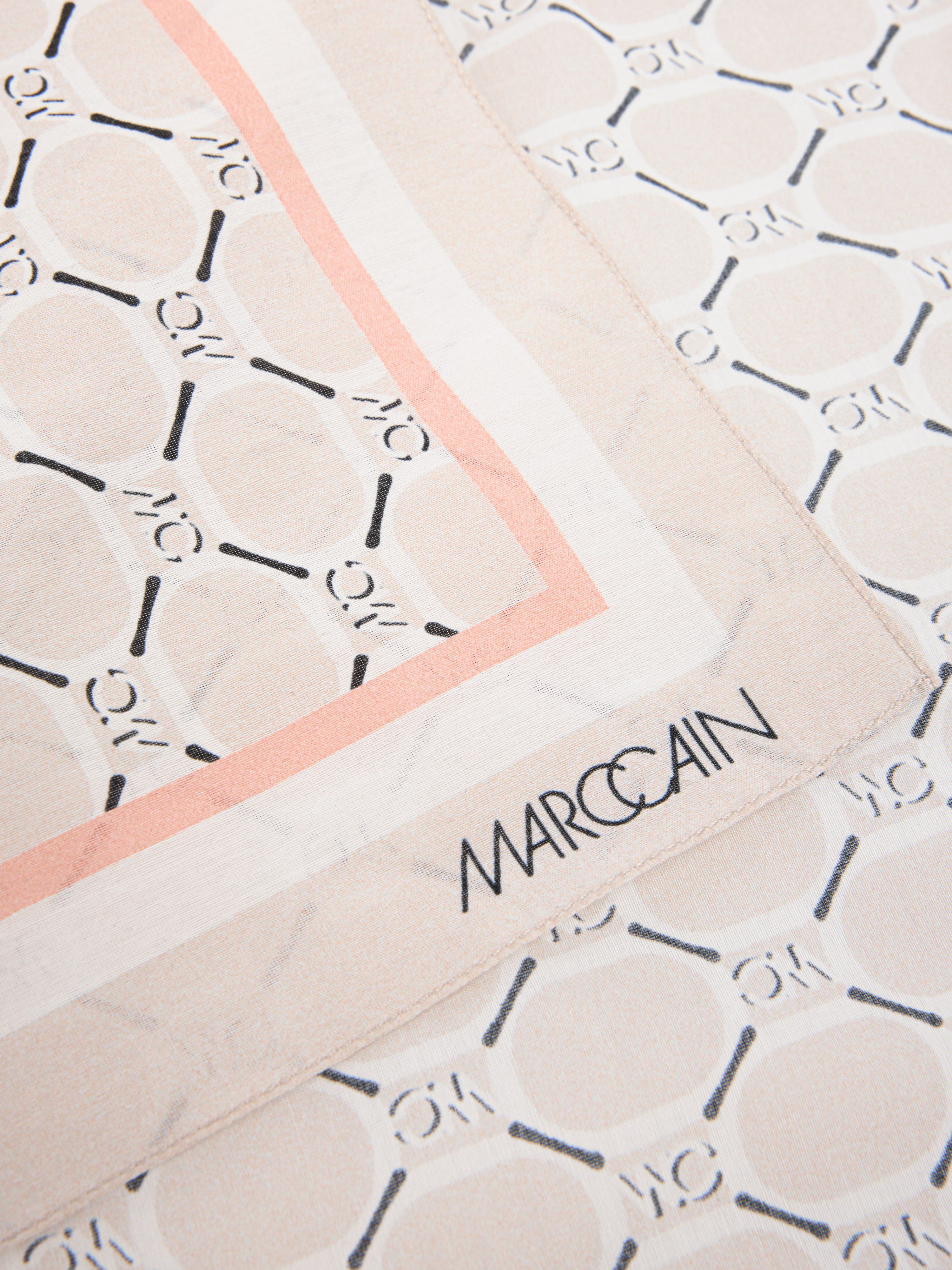 Silk-cotton blend printed scarf
