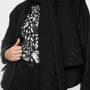 Scarf with rhinestone trim