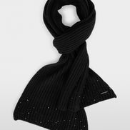 Scarf with rhinestone trim