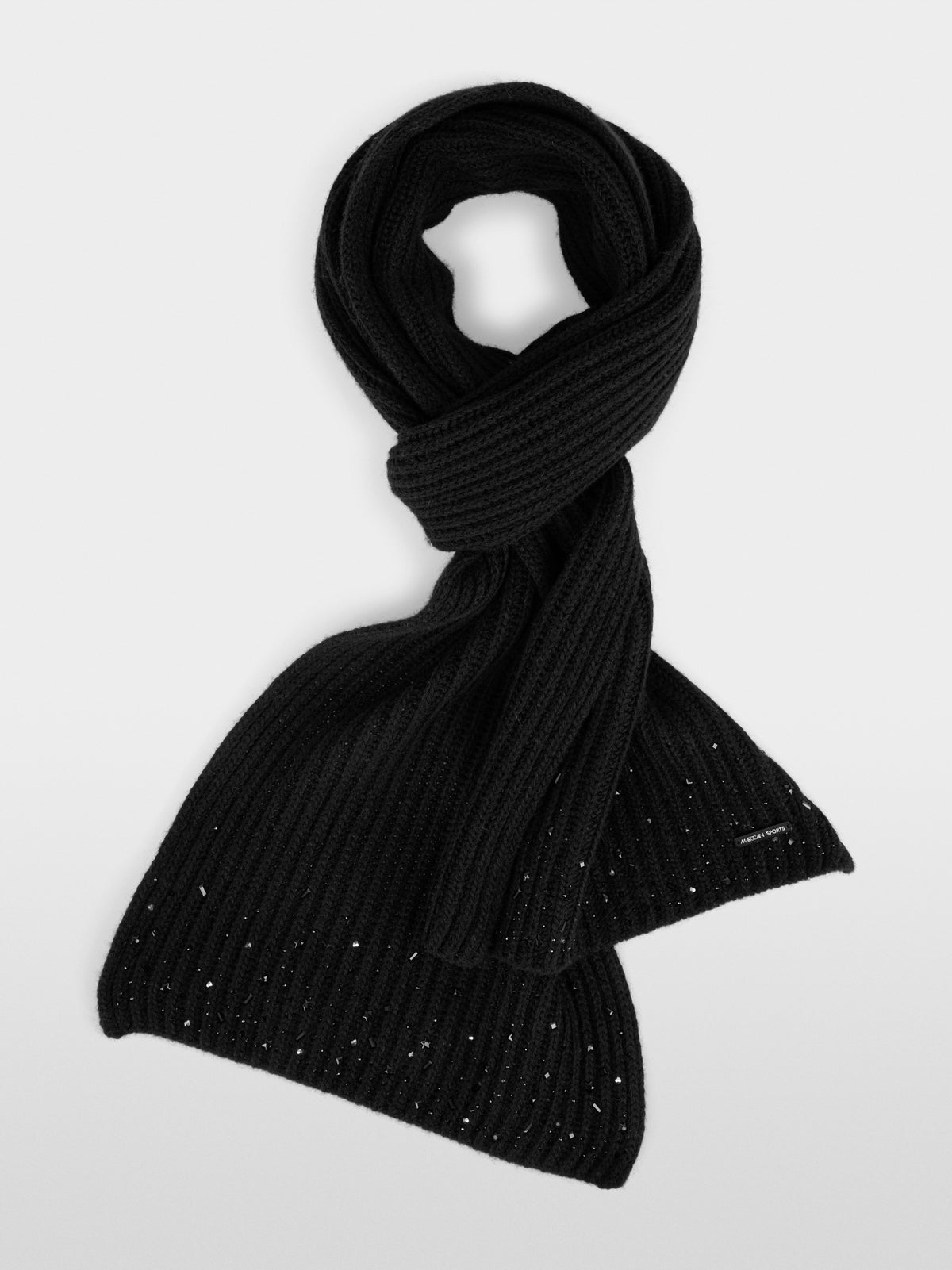 Scarf with rhinestone trim
