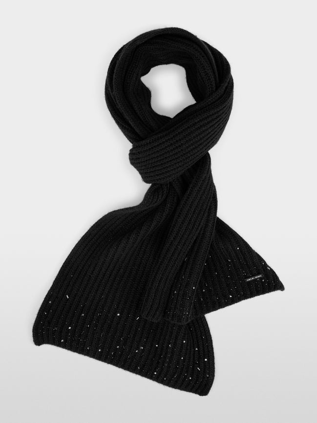 Scarf with rhinestone trim