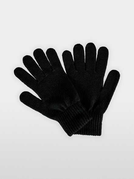 Fine-knit gloves with rhinestones