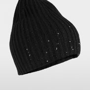 Knitted hat with rhinestones