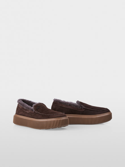Loafers with lambskin