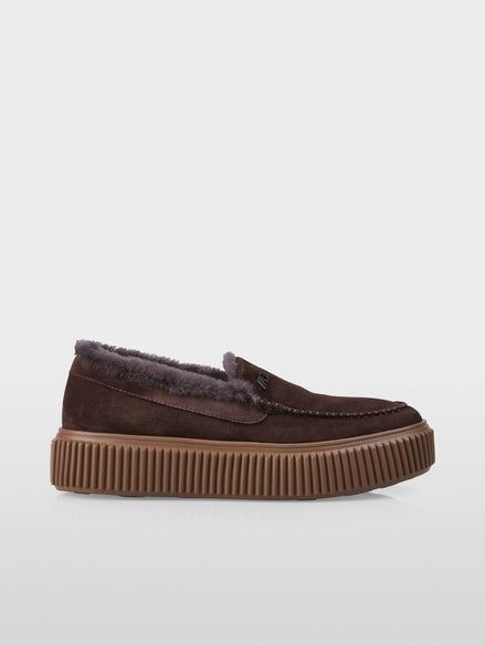 Loafers with lambskin