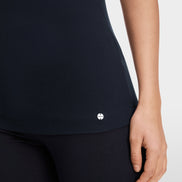Round-collar shirt with short sleeves