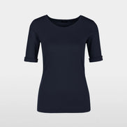 Round-collar shirt with short sleeves