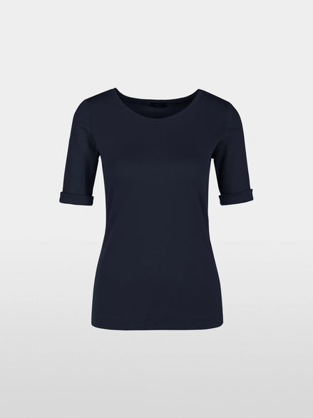 Round-collar shirt with short sleeves