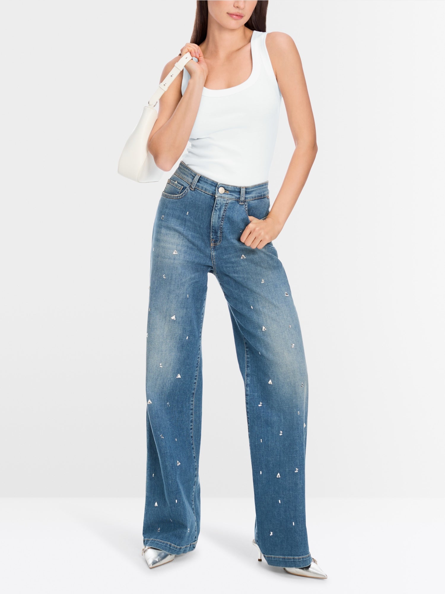 Fine-ribbed tank top