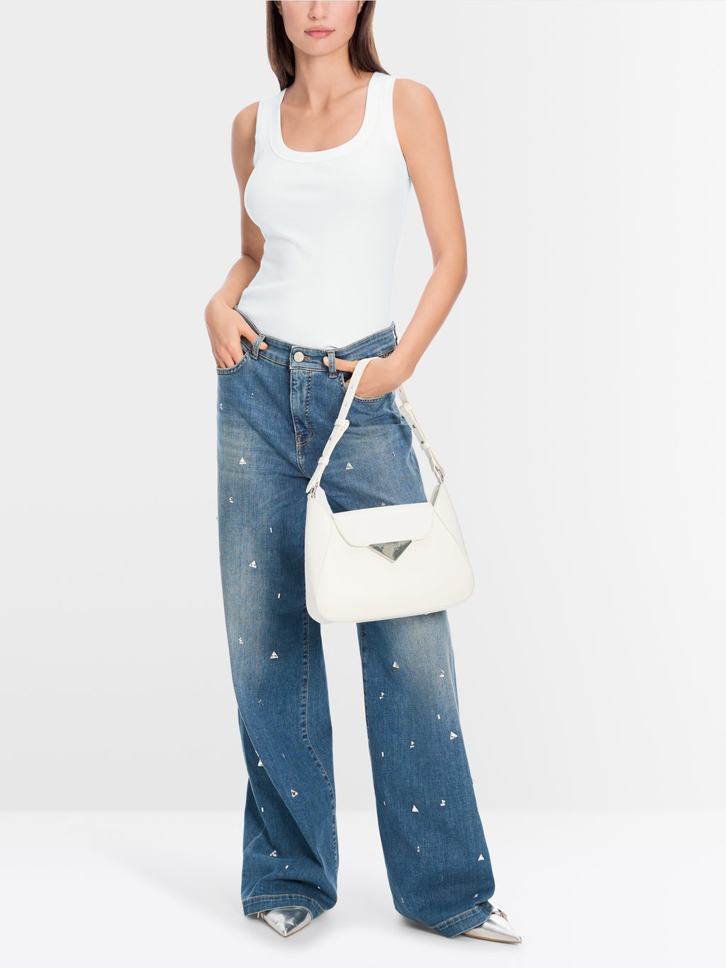 Fine-ribbed tank top