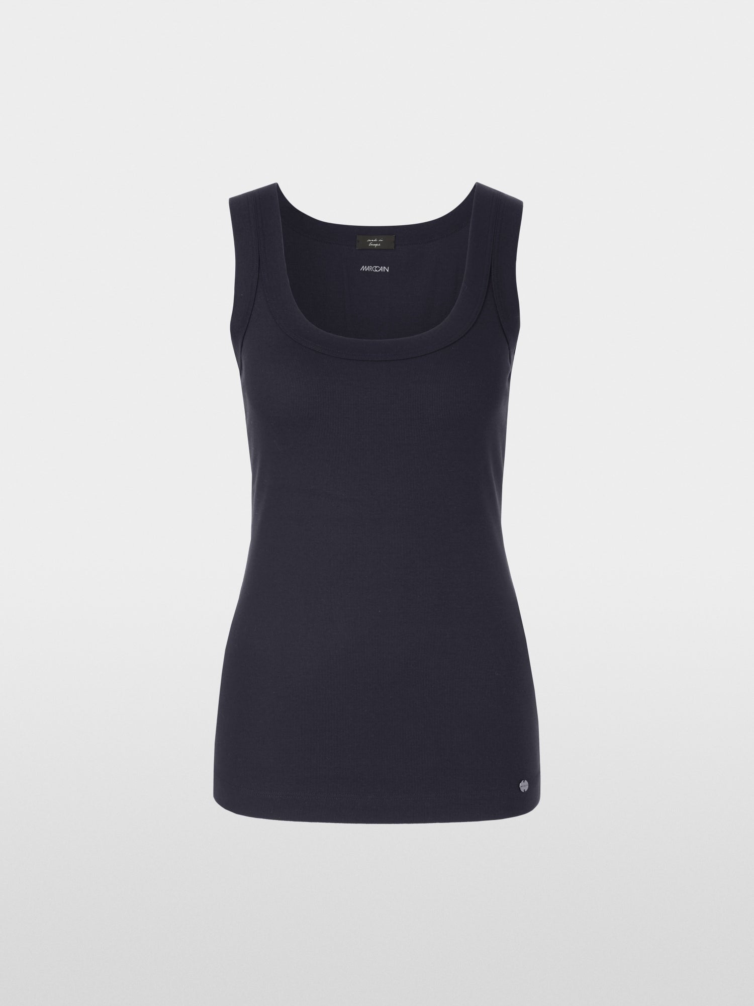 Fine-ribbed tank top