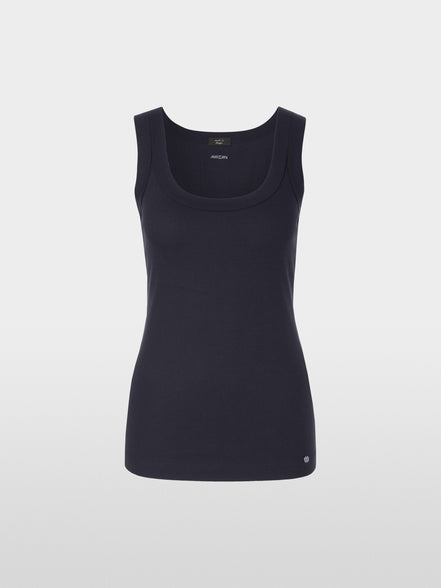 Fine-ribbed tank top