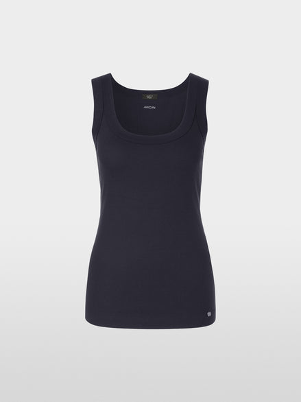 Fine-ribbed tank top