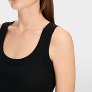Fine-ribbed tank top