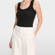 Fine-ribbed tank top