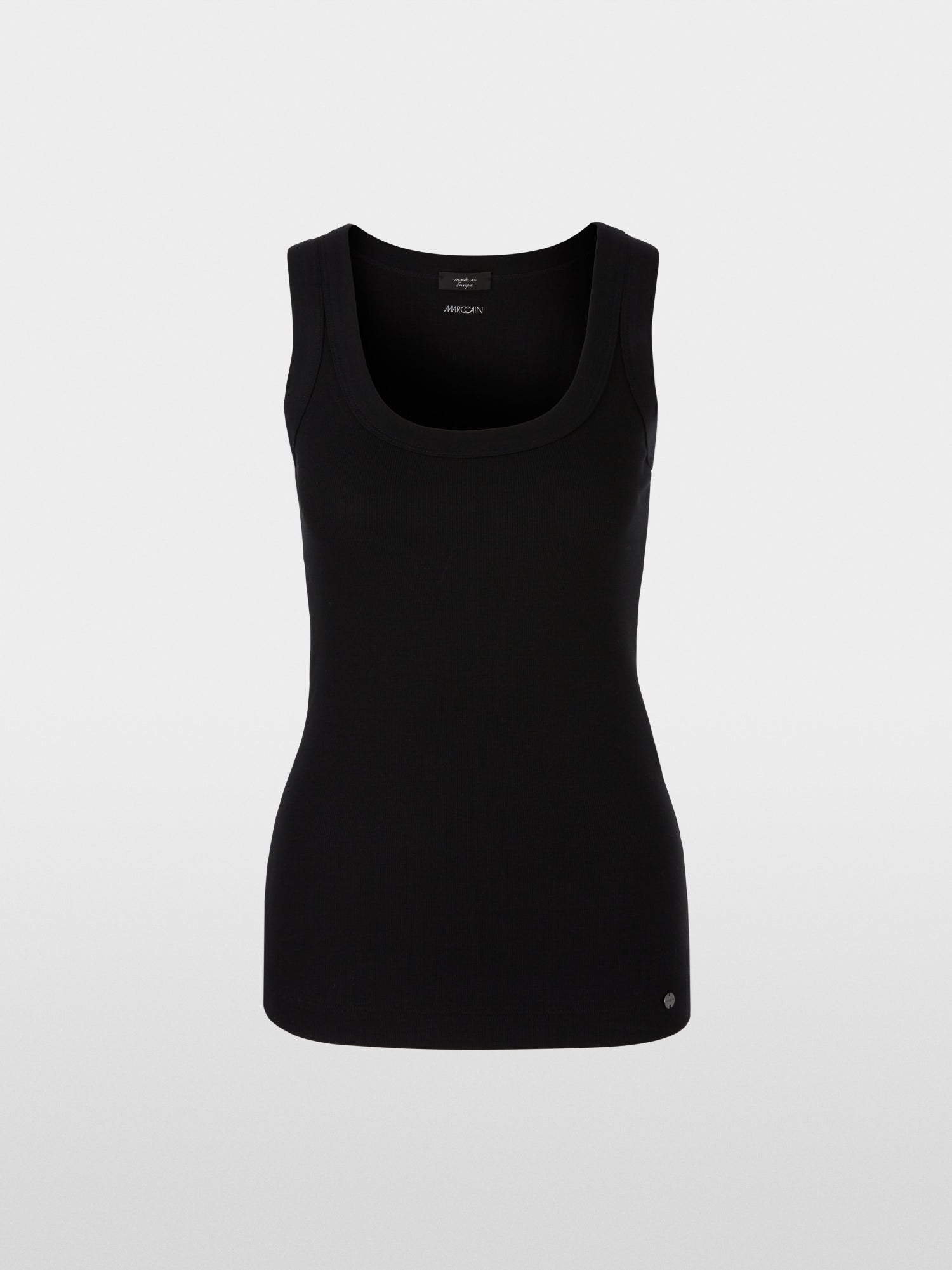 Fine-ribbed tank top