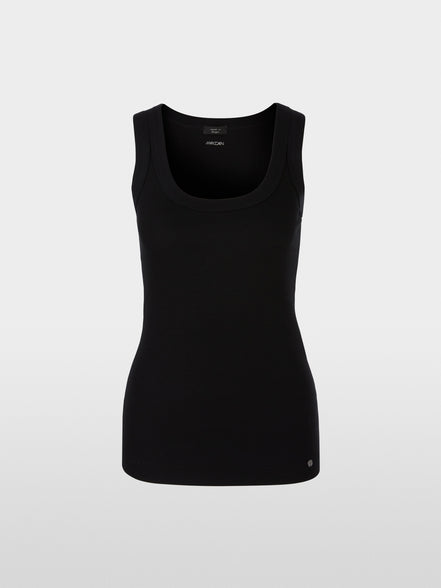 Fine-ribbed tank top