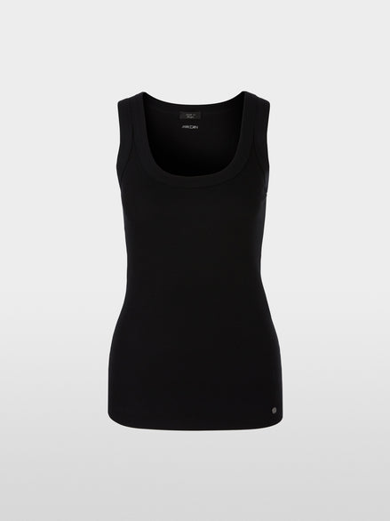 Fine-ribbed tank top