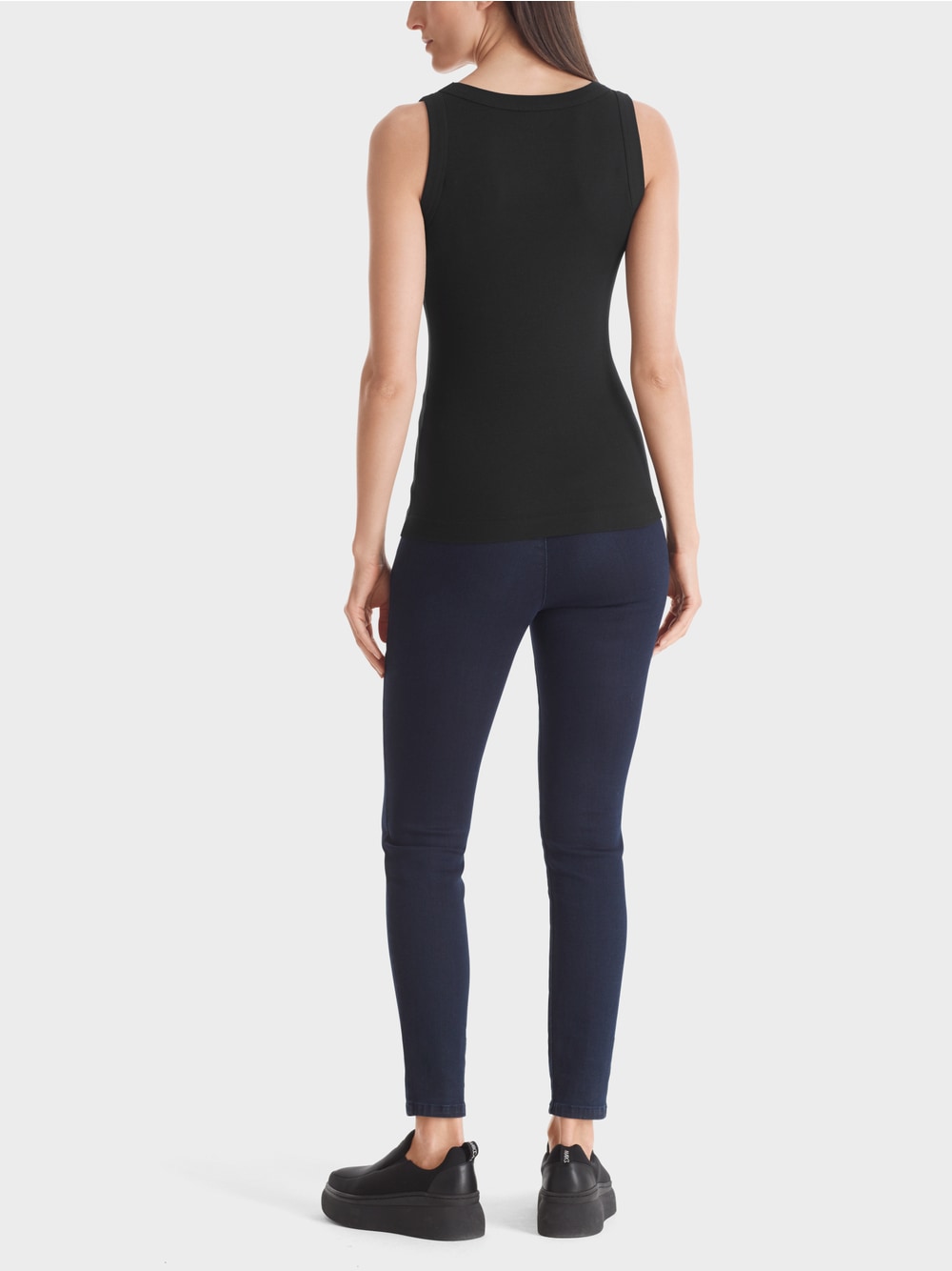 Fine-ribbed tank top