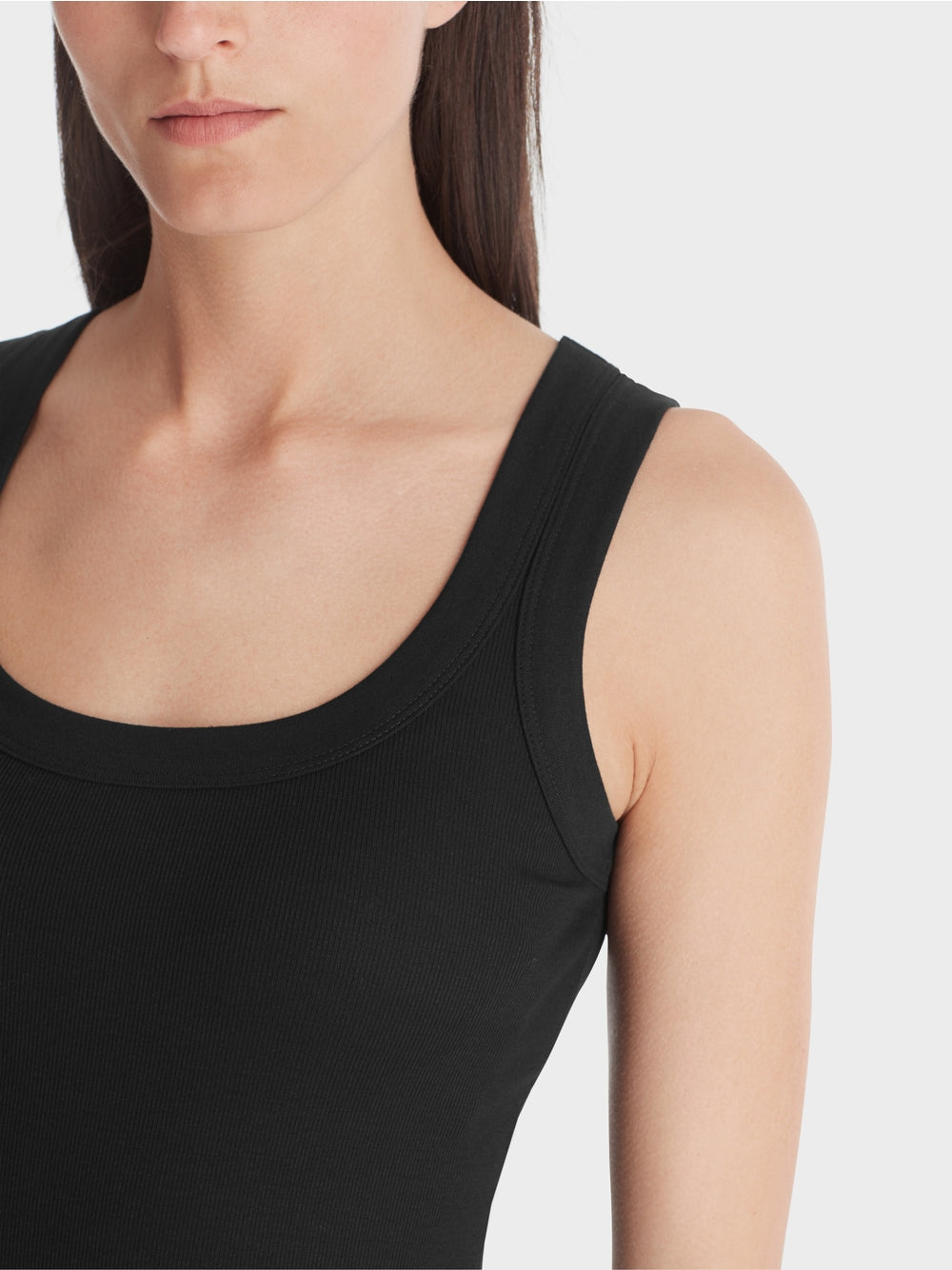 Fine-ribbed tank top