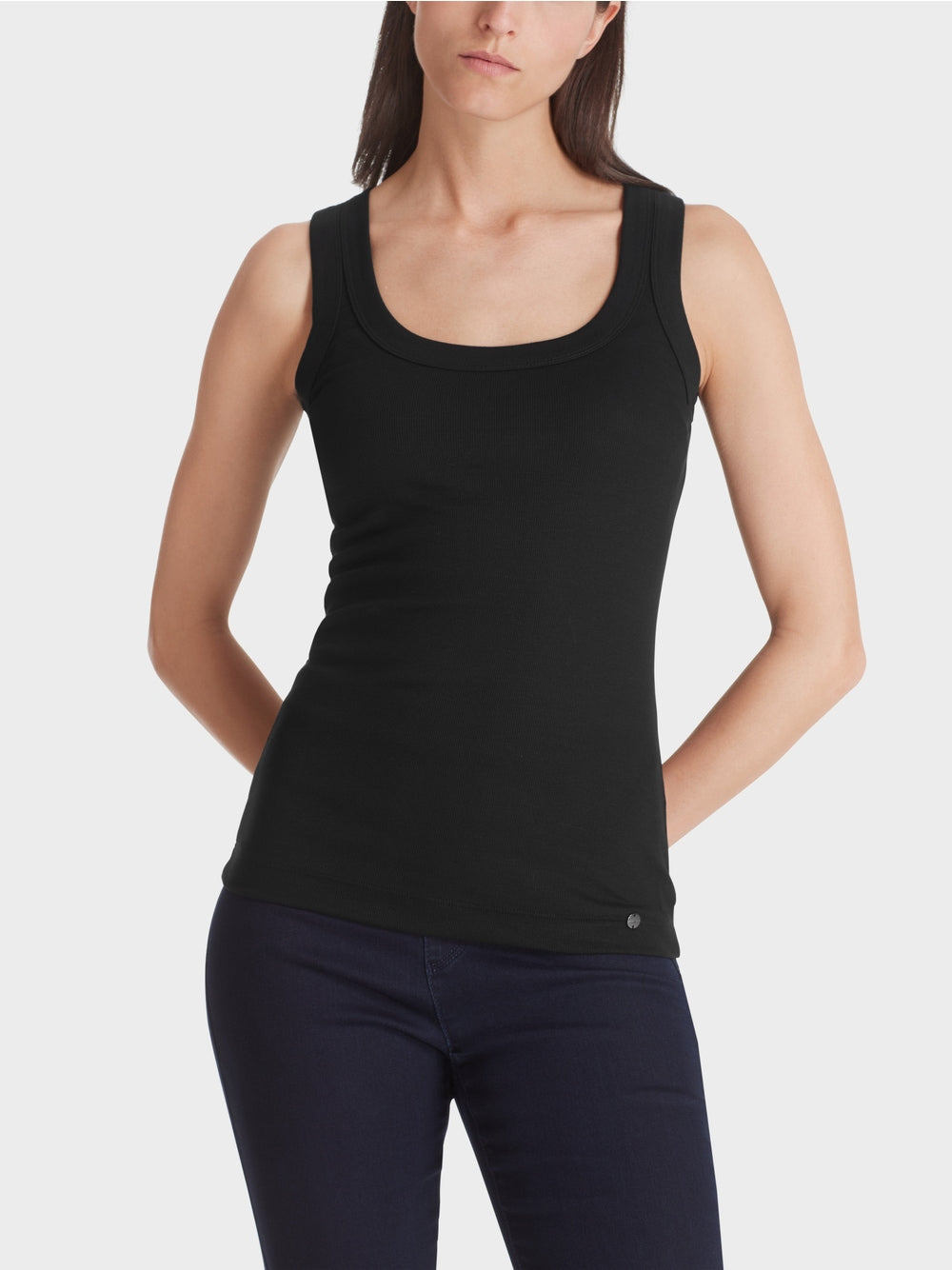 Fine-ribbed tank top