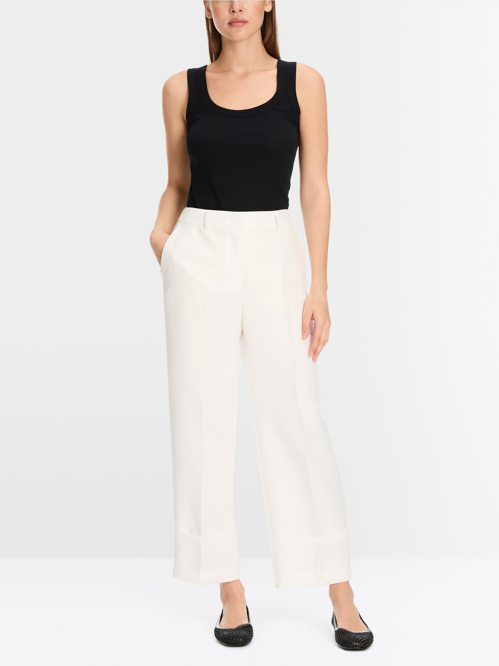 Fine-ribbed tank top