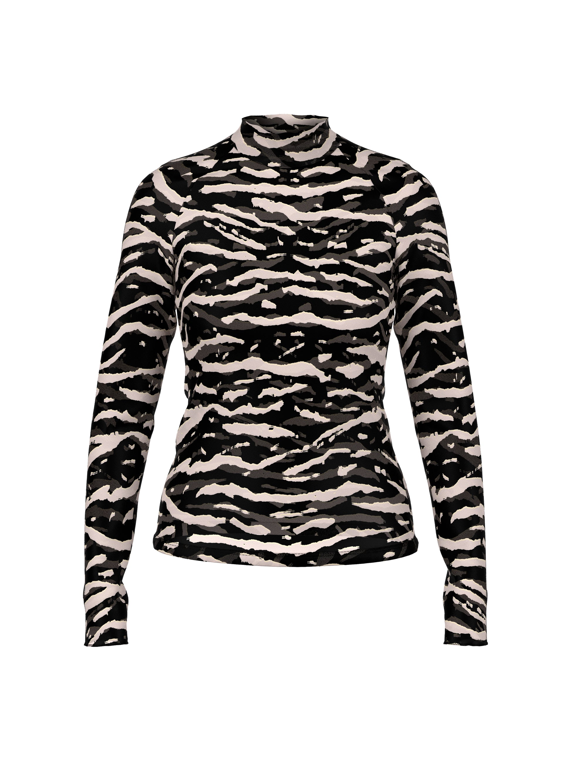 Mesh shirt with animal print