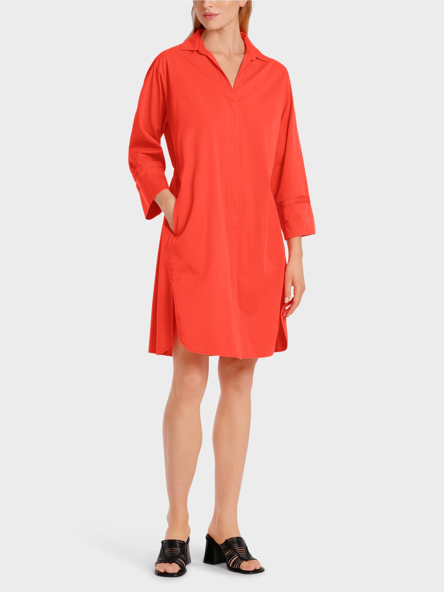 Shirt dress with ¾ sleeves
