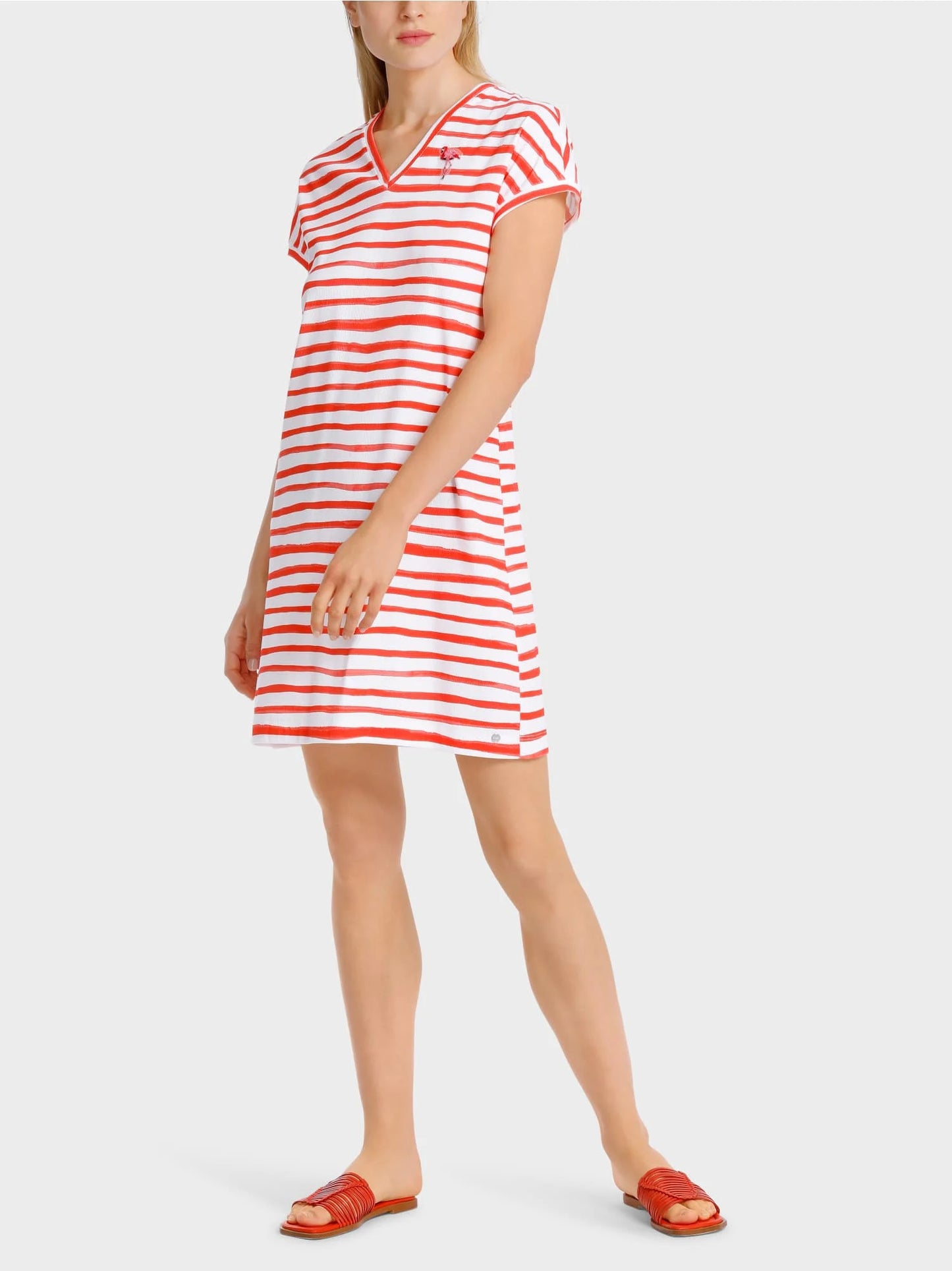 Striped cotton rib dress