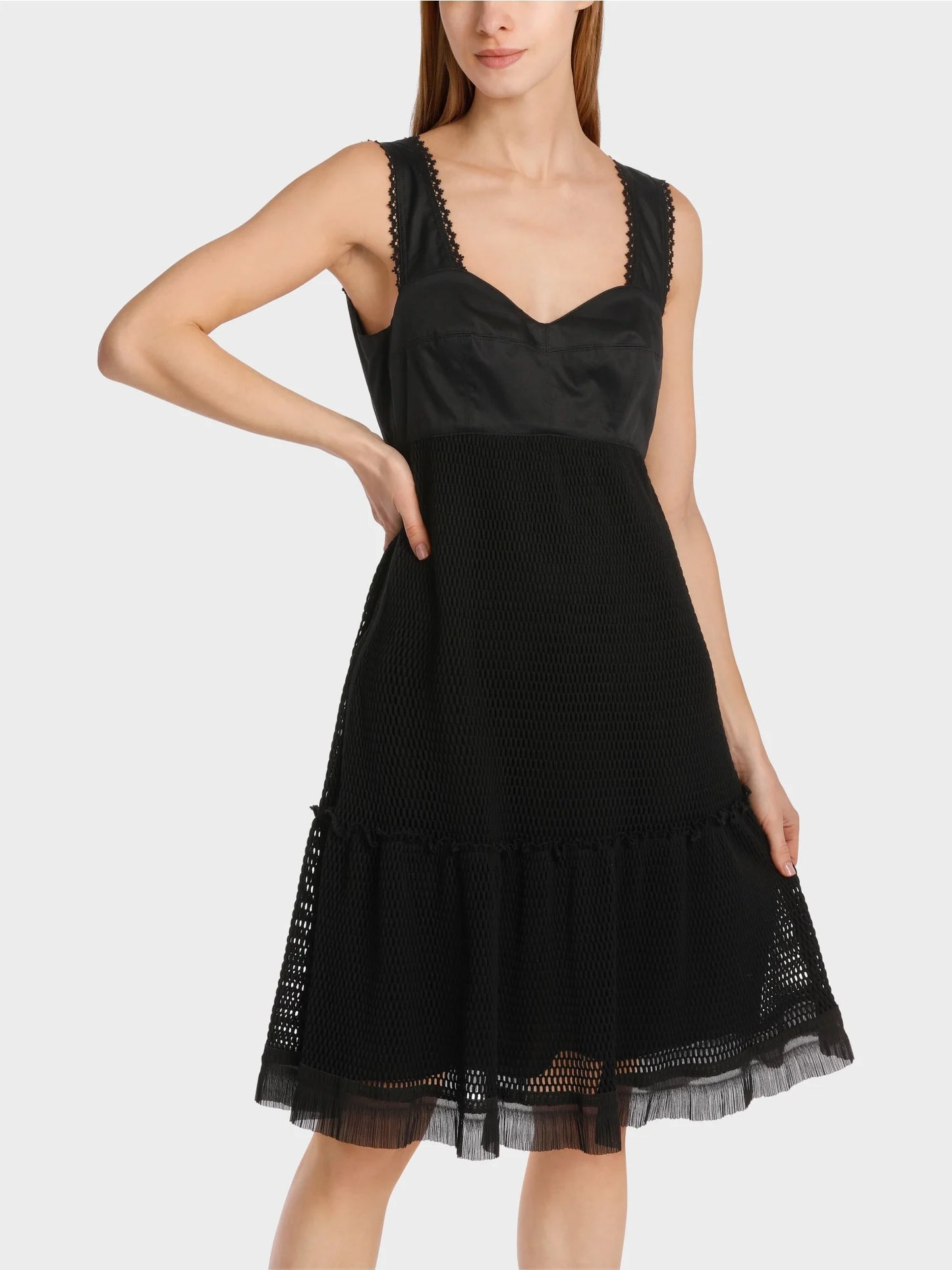 Bustier dress with mesh skirt
